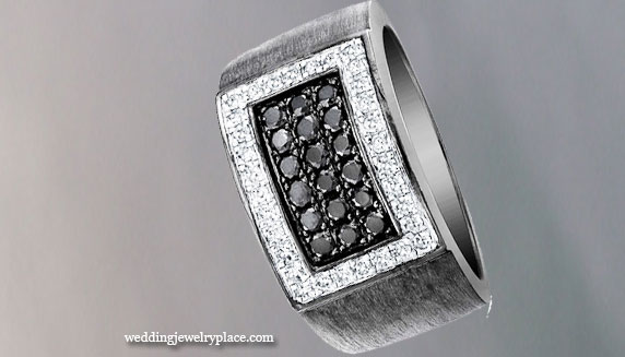 The cool design of black diamond wedding rings for men